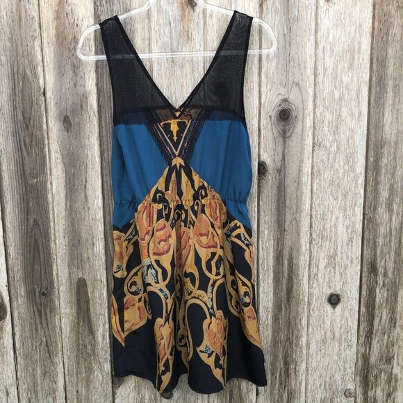 Anthropologie Petticoat Alley Sheer Mesh Straps Sleeveless Mini Dress Medium - Picture 4 of 5